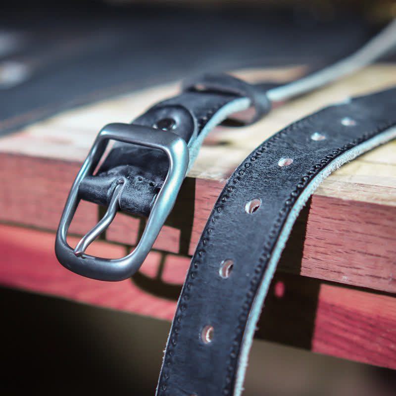 Herren-Ledergürtel im Western-Distressed-Stil - image 11