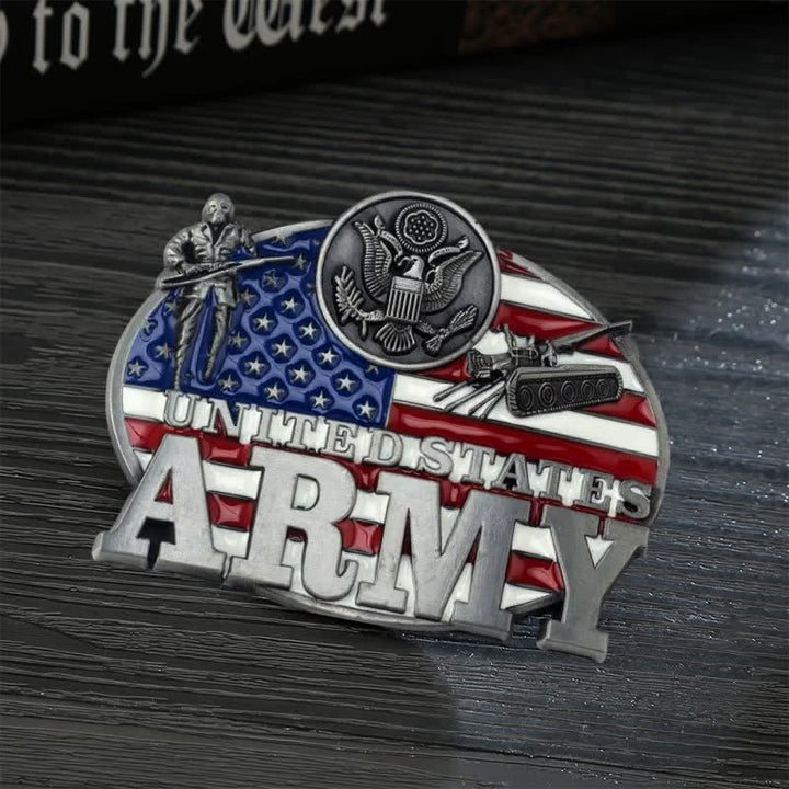 Herren DIY Militär US Army Schnalle Ledergürtel
