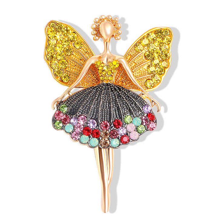 Funkelnde, zarte Kleid-Ballerina-Brosche für Frauen