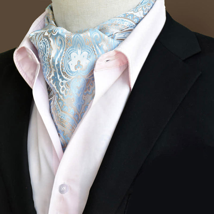 Himmelblau Freizeit Prom Herren Blumen Ascot Paisley Krawatte