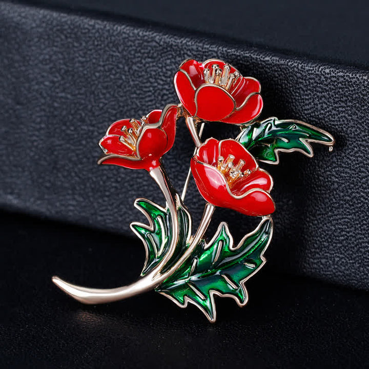 Unisex Ein Strauß Blumen Mohnblume Brosche