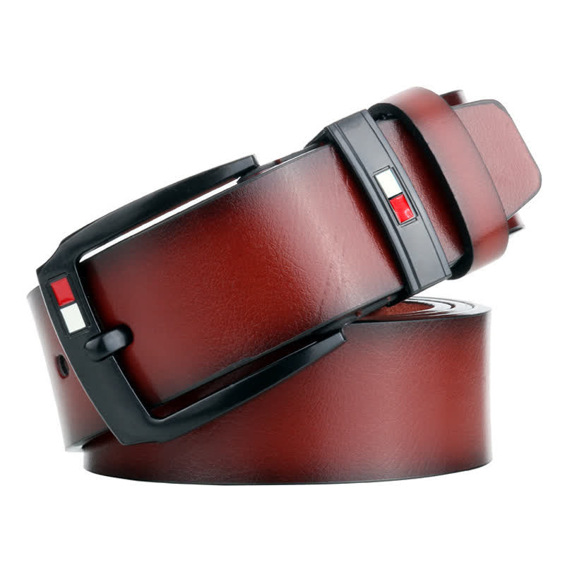 Schwarzer Retro-Ledergürtel mit Schnalle für Herren