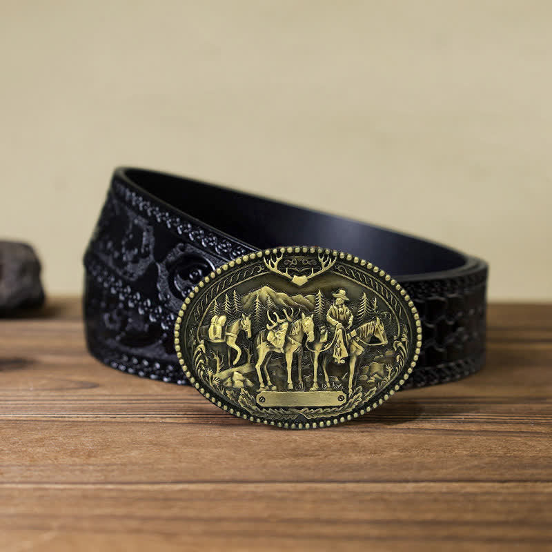 Herren DIY Cowboy Ritter Führt Pferd Schnalle Ledergürtel