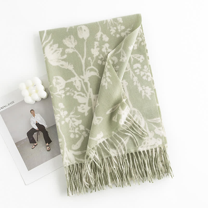 Damen Crema Süßblumiger Botanischer Schal