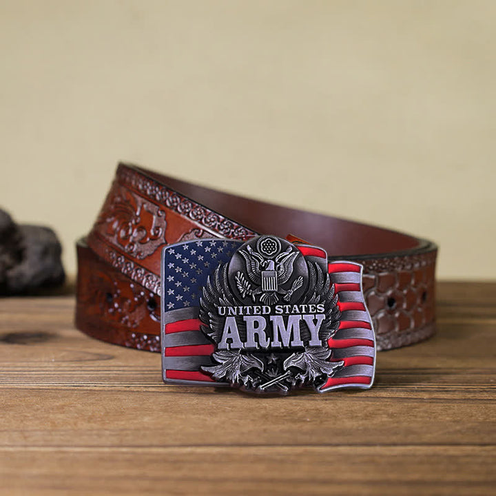 Herren DIY United States Army Schnalle Ledergürtel