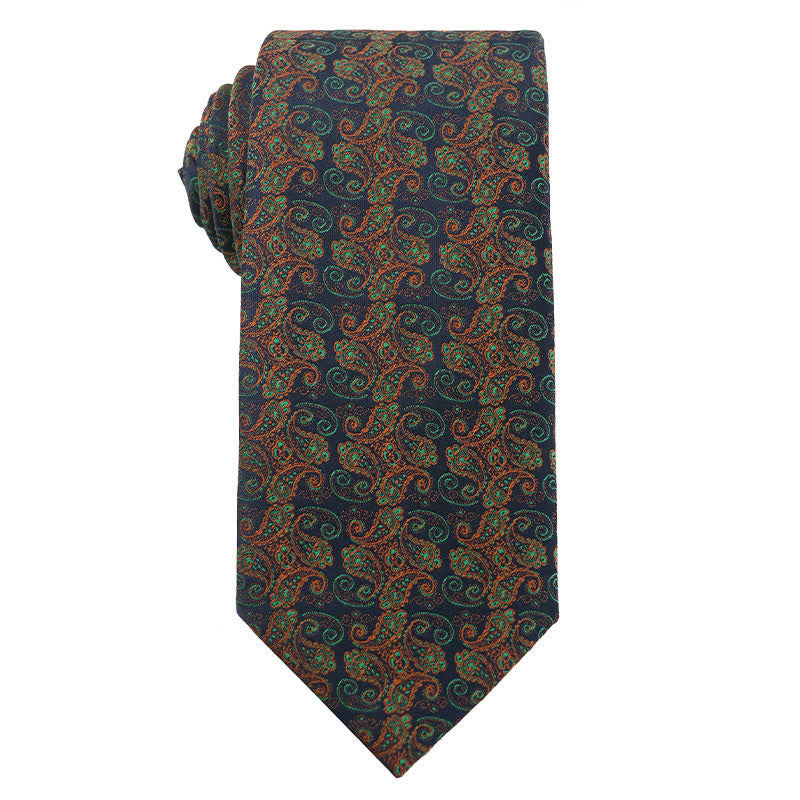 Herren Waldgrün Orange Serie Krawatte