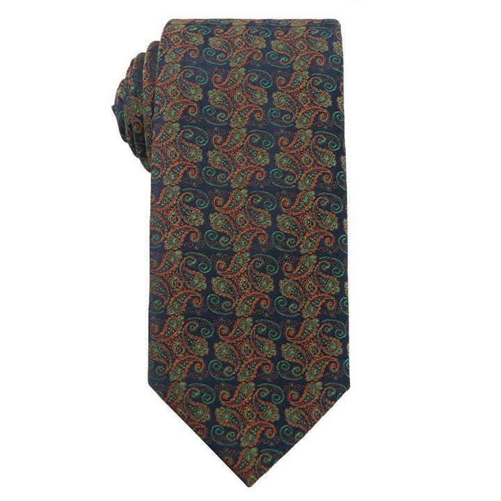 Herren Waldgrün Orange Serie Krawatte