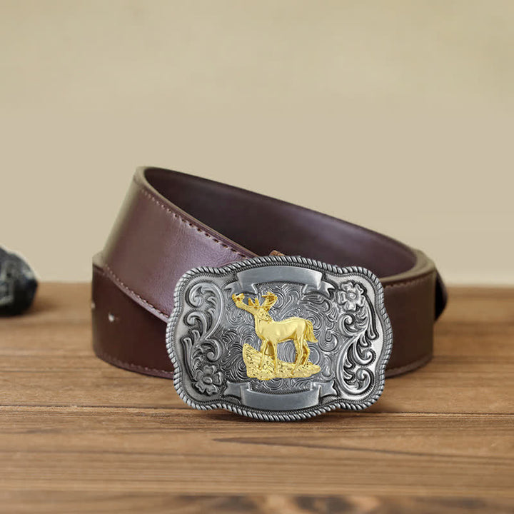 Herren DIY Ledergürtel mit goldener Tierschnalle