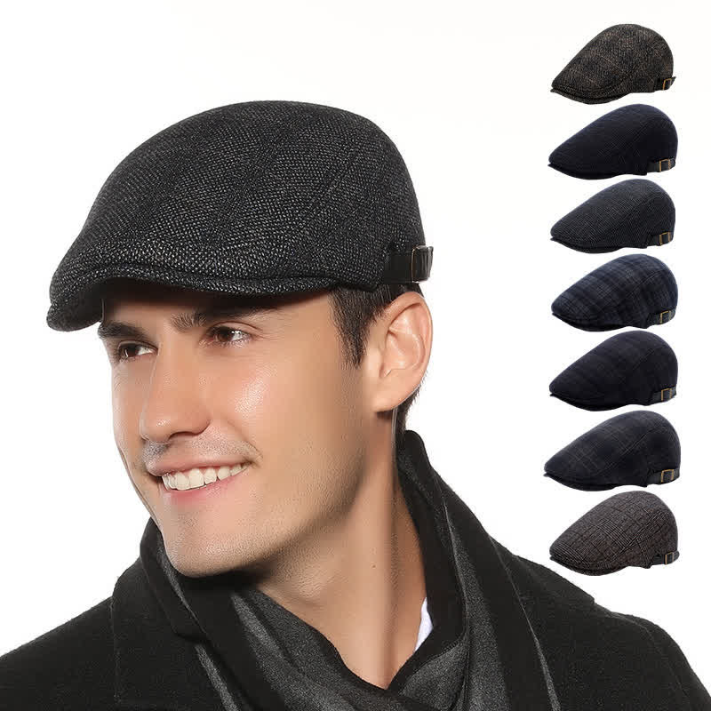 Künstler-Polarfleece-Kariertes Flat Cap Barett - image 1