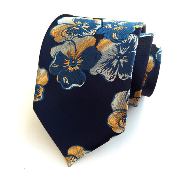Elegant und faszinierend geblümte Krawatte für Herren - Marineblau - image 1