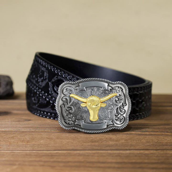 Herren DIY Ledergürtel mit goldener Tierschnalle