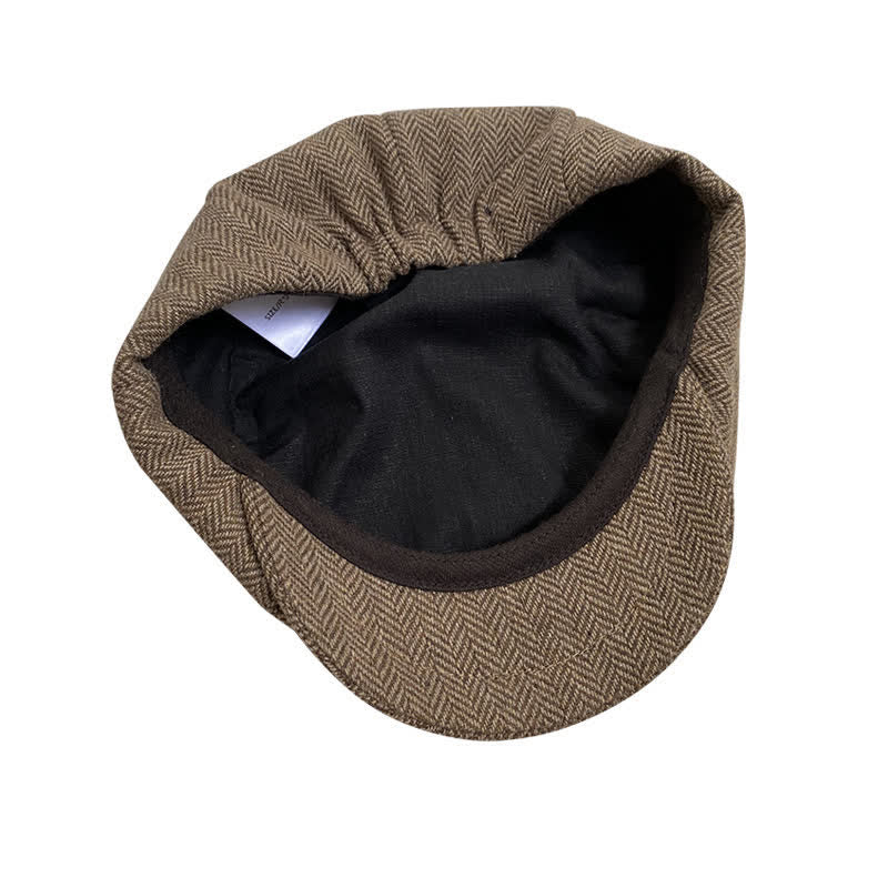 Kaffee Fein Herringbone Achteck Barett Kappe