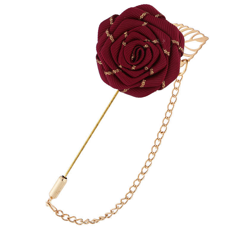 Florale Kamelienkette Brosche für Männer