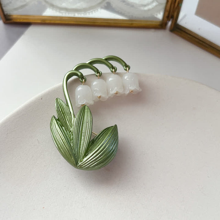 Damen Reines Weißes Maiglöckchen-Brosche