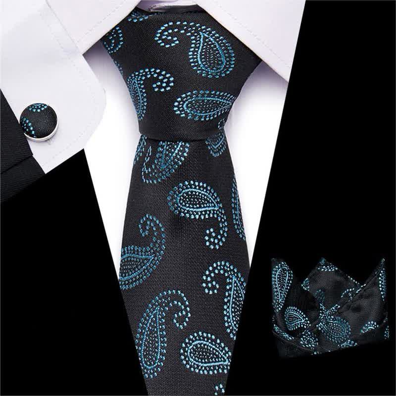 3-tlg. Klassisches Paisley-Krawattenset für Herren