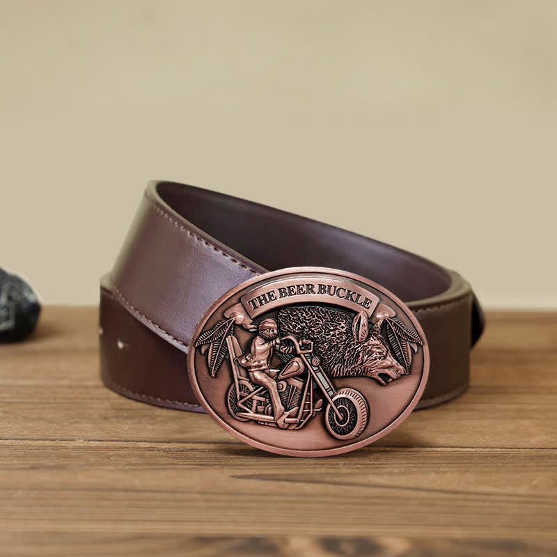 DIY Motorrad Kreativer Bierhalter Schnallen Leder Gürtel für Männer