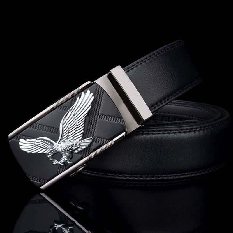 Herren Leder Gürtel mit Animal Eagle Automatik Schnalle