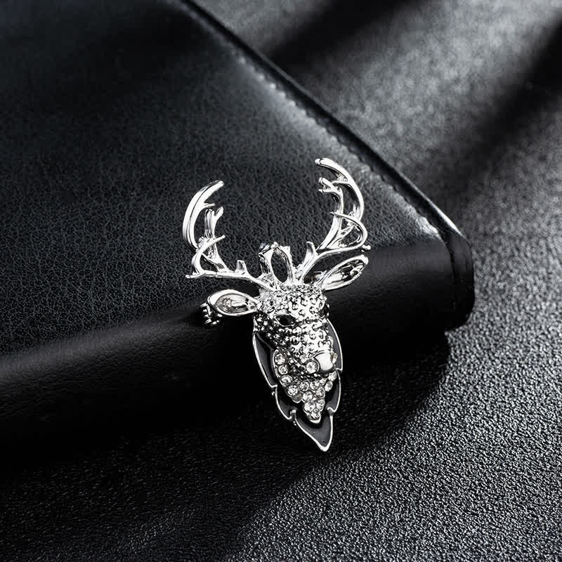 Herren Strass Hirschkopf Brosche
