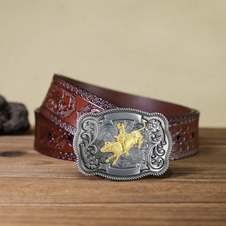 Herren DIY Ledergürtel mit goldener Tierschnalle