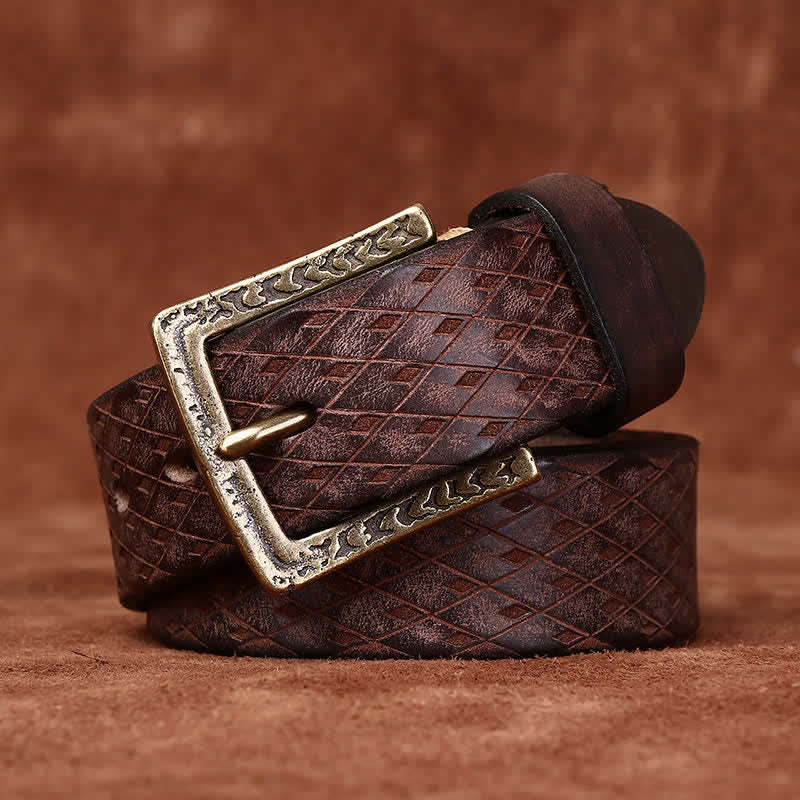 Entworfenes Vintage-Lederband mit geprägtem Diamantmuster