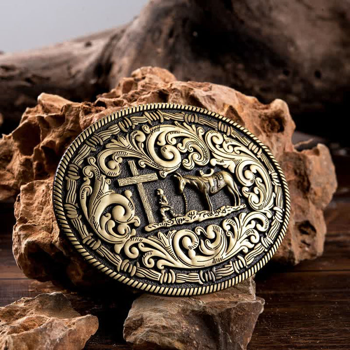 DIY Gebets Cowboy oval Schnallengürtel für Herren
