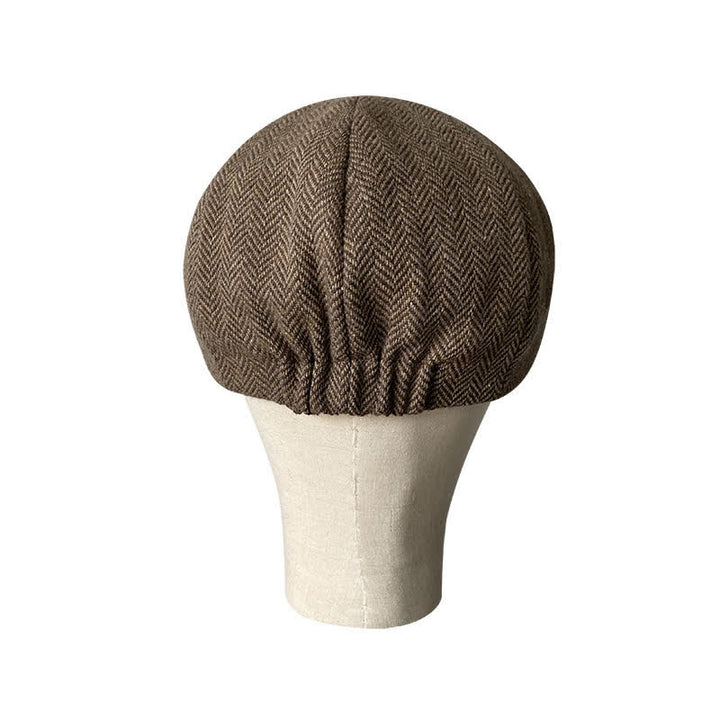 Kaffee Fein Herringbone Achteck Barett Kappe
