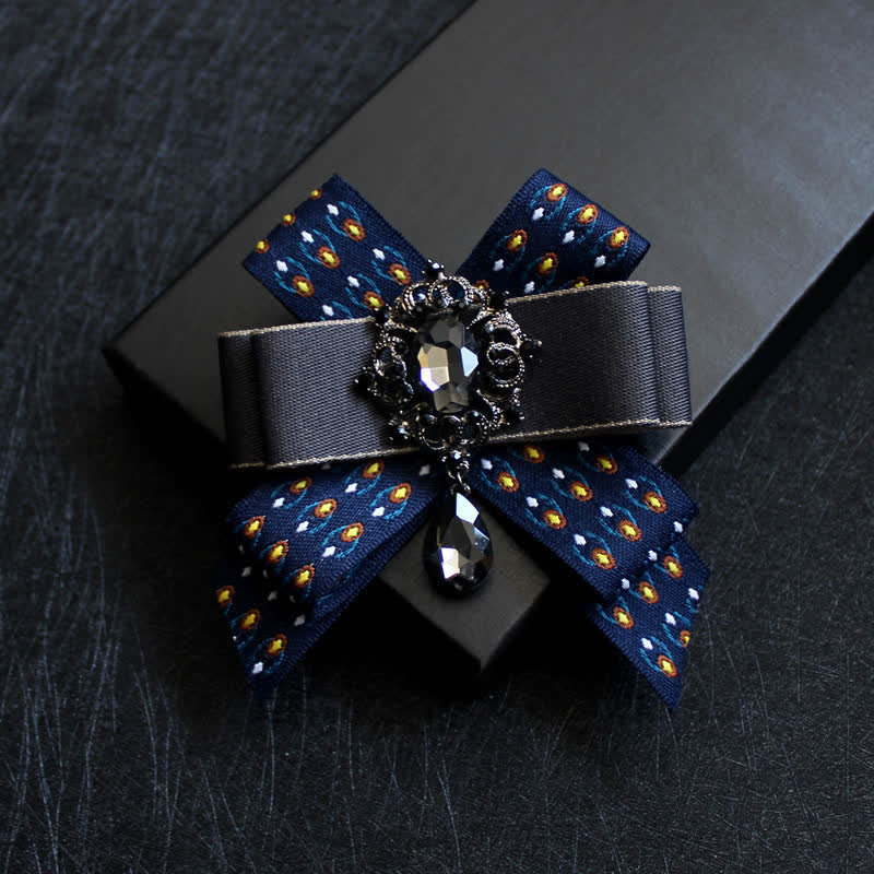 Luxuriöse blaue Strass Wassertropfen Fliege