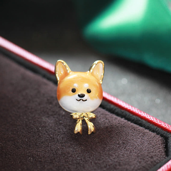 Unisex Süße Shiba Inu Hund Brosche aus Emaille