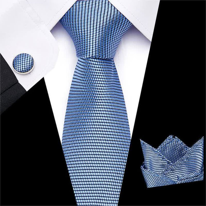 3Stk LightSkyBlue Herren-Unisex Farbe Krawatten Set