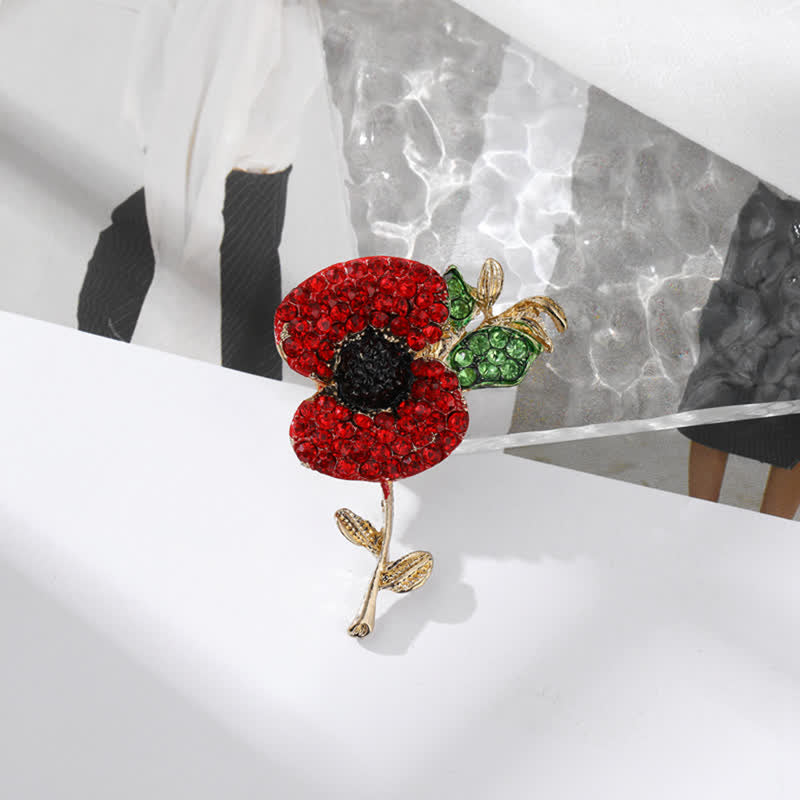 Frauen Lebendige Mohn Saflor Brosche