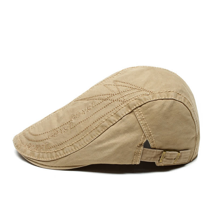 Alphabet Einfarbige Gewaschene Denim-Beret-Mütze