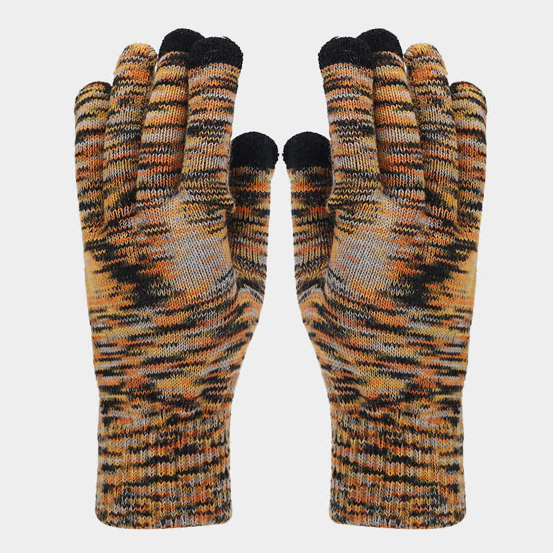 3-teiliger Unisex-Mehrfarbiger Hut-Schal-Handschuh-Set