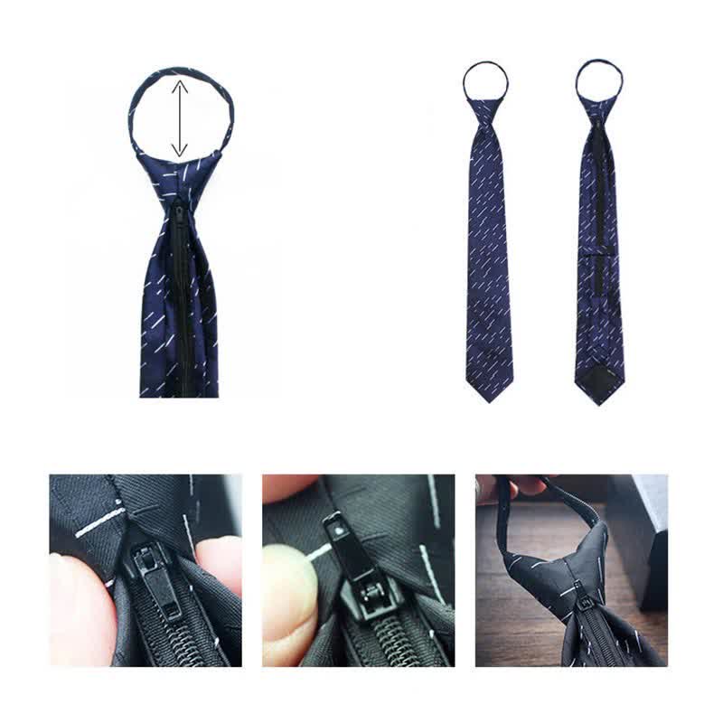 Retro-Zip-Krawatte für Herren mit Karomuster - image 5
