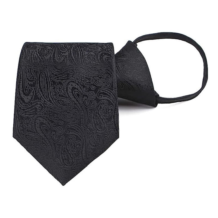Lässige Männer-Reißverschlusskrawatte mit Paisley-Muster - Schwarz - image 2