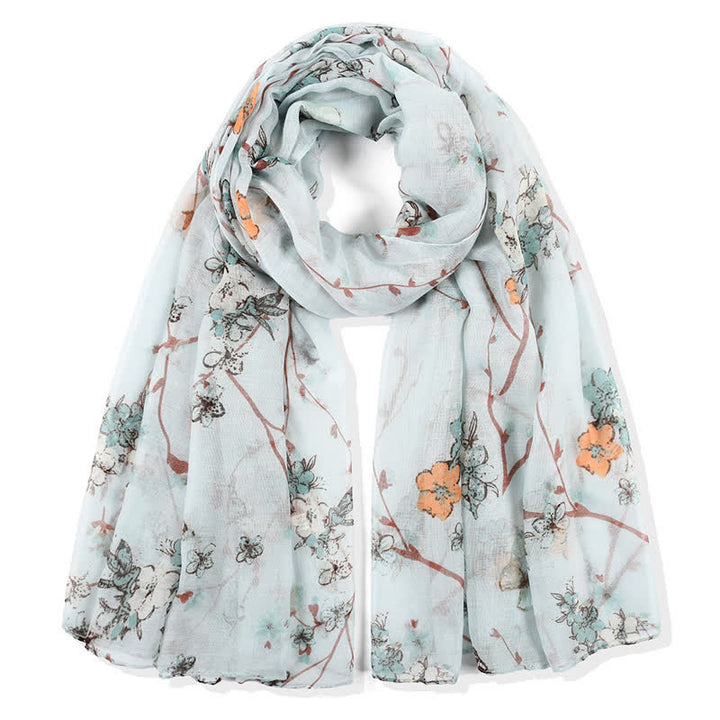 Eleganter, lebhafter Damen-Wickelschal mit Blumenmuster