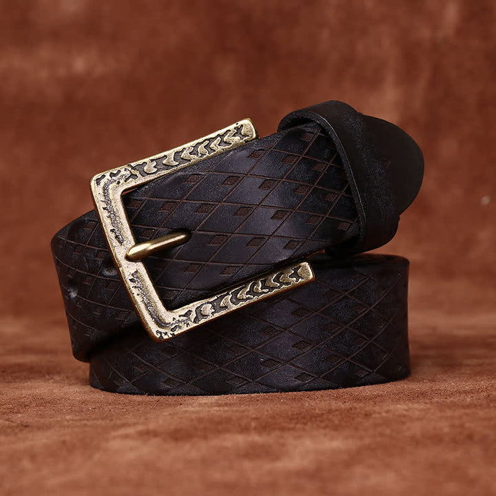 Entworfenes Vintage-Lederband mit geprägtem Diamantmuster