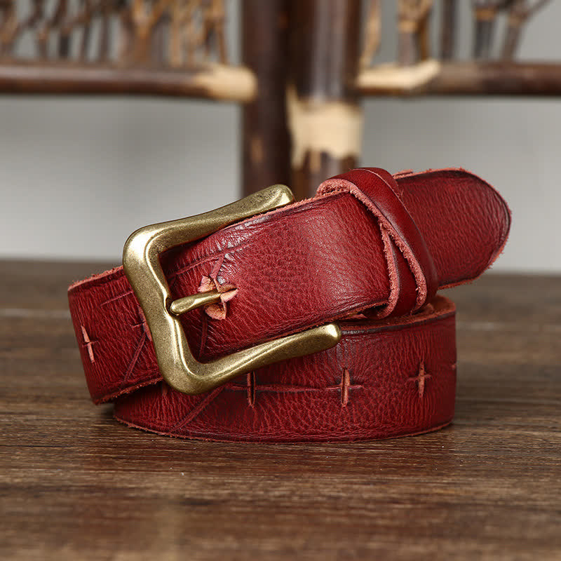 Vintage Ledergürtel für Herren mit Schnitzerei