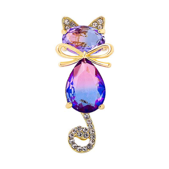 Niedliche Kitty Strass Brosche für Frauen
