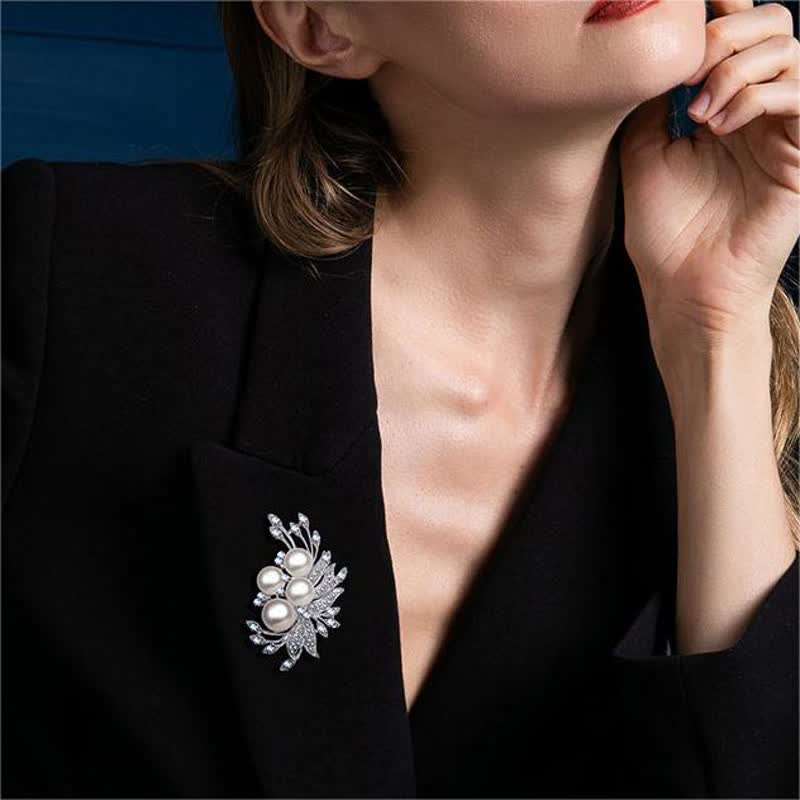Frauen Phönixe Blumen Perlenbrosche