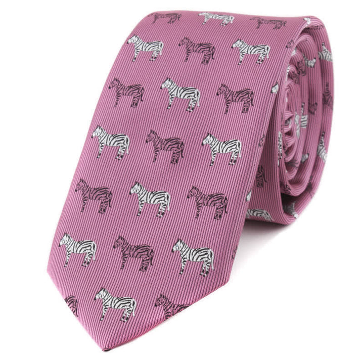 Herren-Krawatte mit Tier-Poker-Motiven - Rosa Zebra - image 6