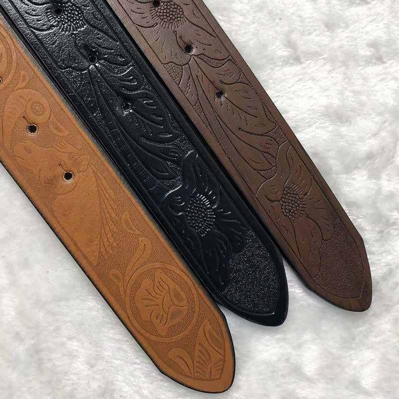 Herren Vintage Bull &amp; Dual Eagles Ledergürtel