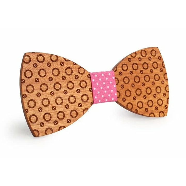 Herren Fliege aus Holz mit Polka-Dots