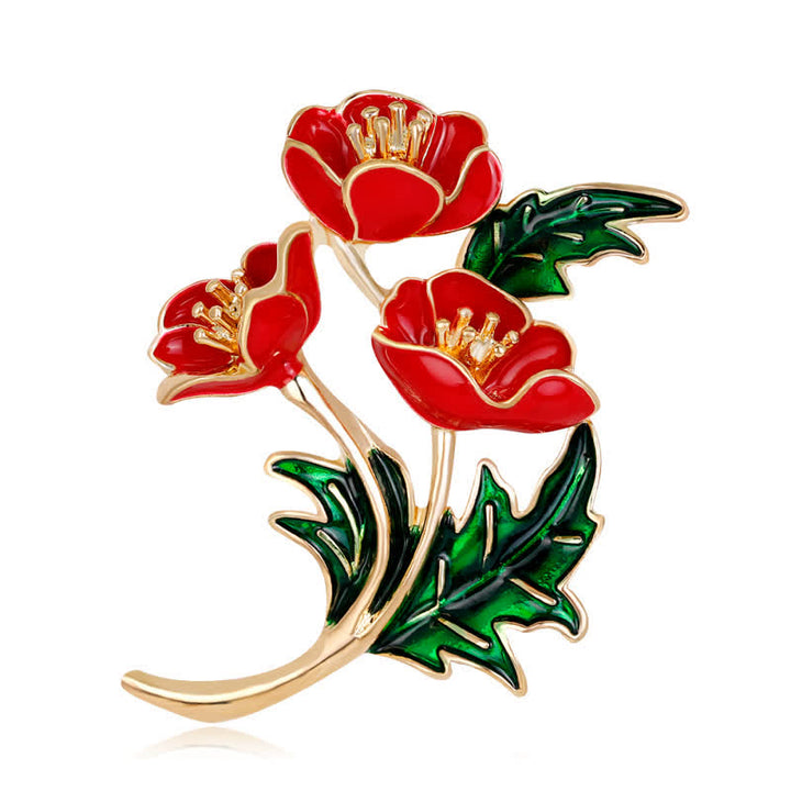 Unisex Ein Strauß Blumen Mohnblume Brosche