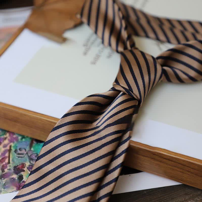 Krawatte der Serie 'Coffee Colors' mit Streifen und Paisley-Muster für Herren - Stil #3 - image 1