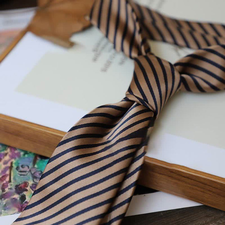 Krawatte der Serie 'Coffee Colors' mit Streifen und Paisley-Muster für Herren - Stil #3 - image 1