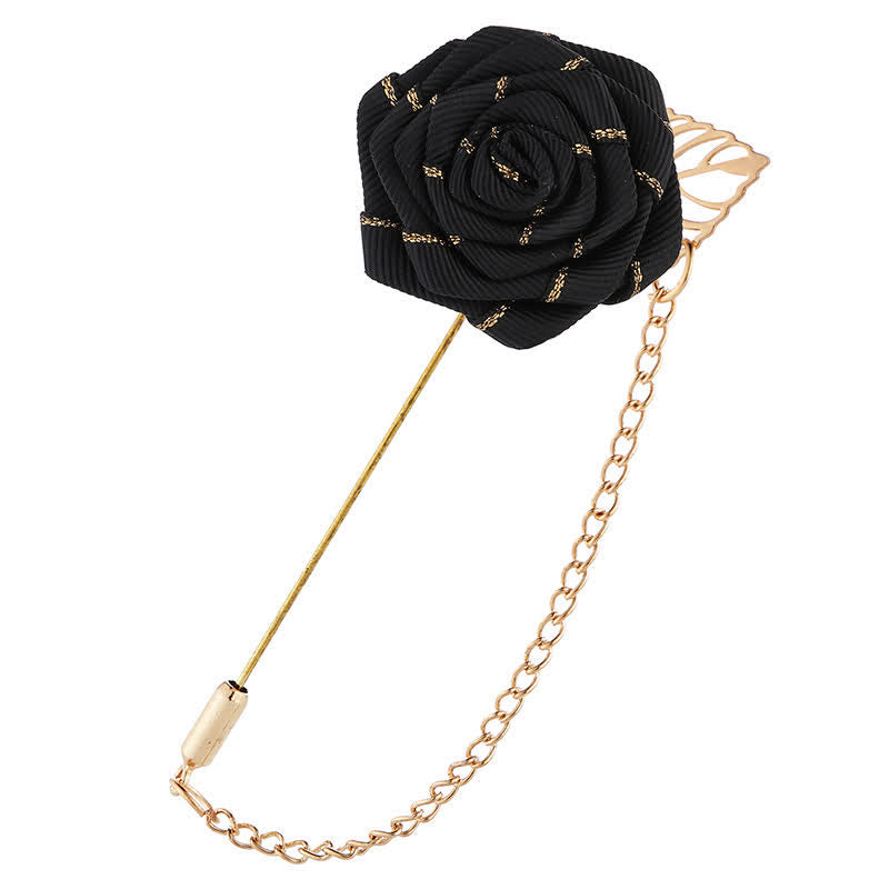 Florale Kamelienkette Brosche für Männer