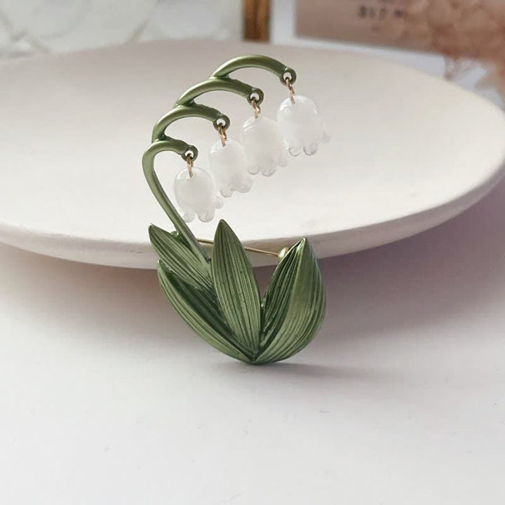 Damen Reines Weißes Maiglöckchen-Brosche