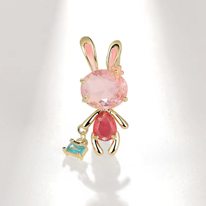 Damen Pink Bunny Kleine Hase Brosche