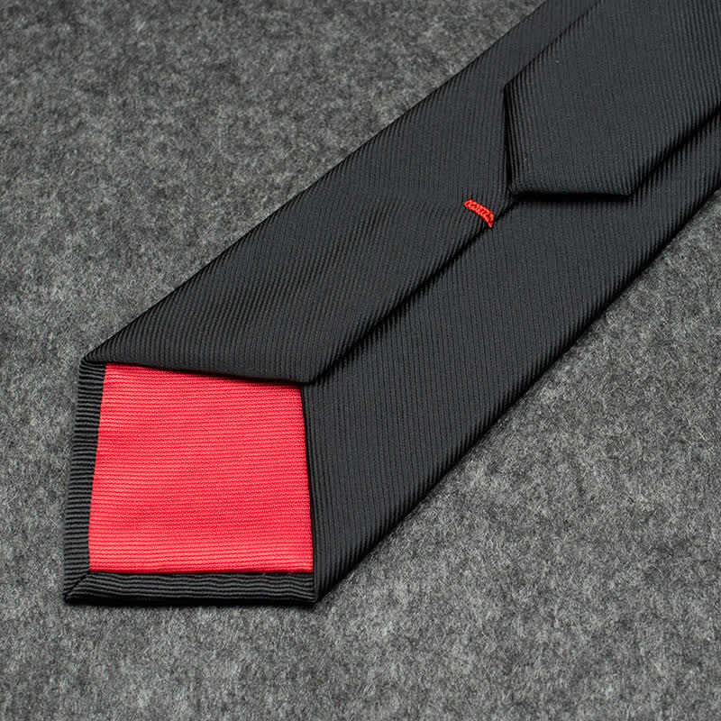 Schwarze Herren Krawatte mit gesticktem Tiger