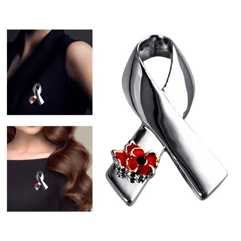 Unisex Krankheit Bewusstsein Schleife Mohn Brosche